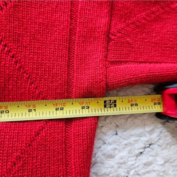 Rani Arabella 100% Cashmere Red Knit Full Zip Cardigan Sweater | sz XL - Picture 6 of 10